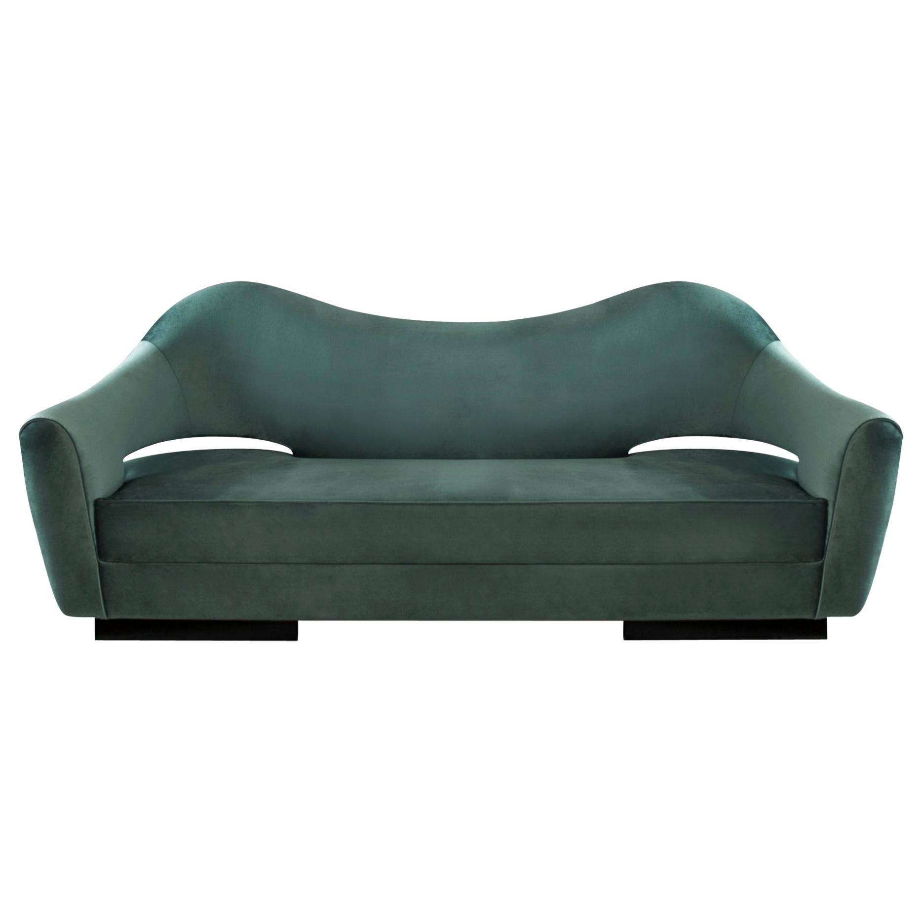 Modern Nau Sofa in Cotton Velvet by Brabbu For Sale