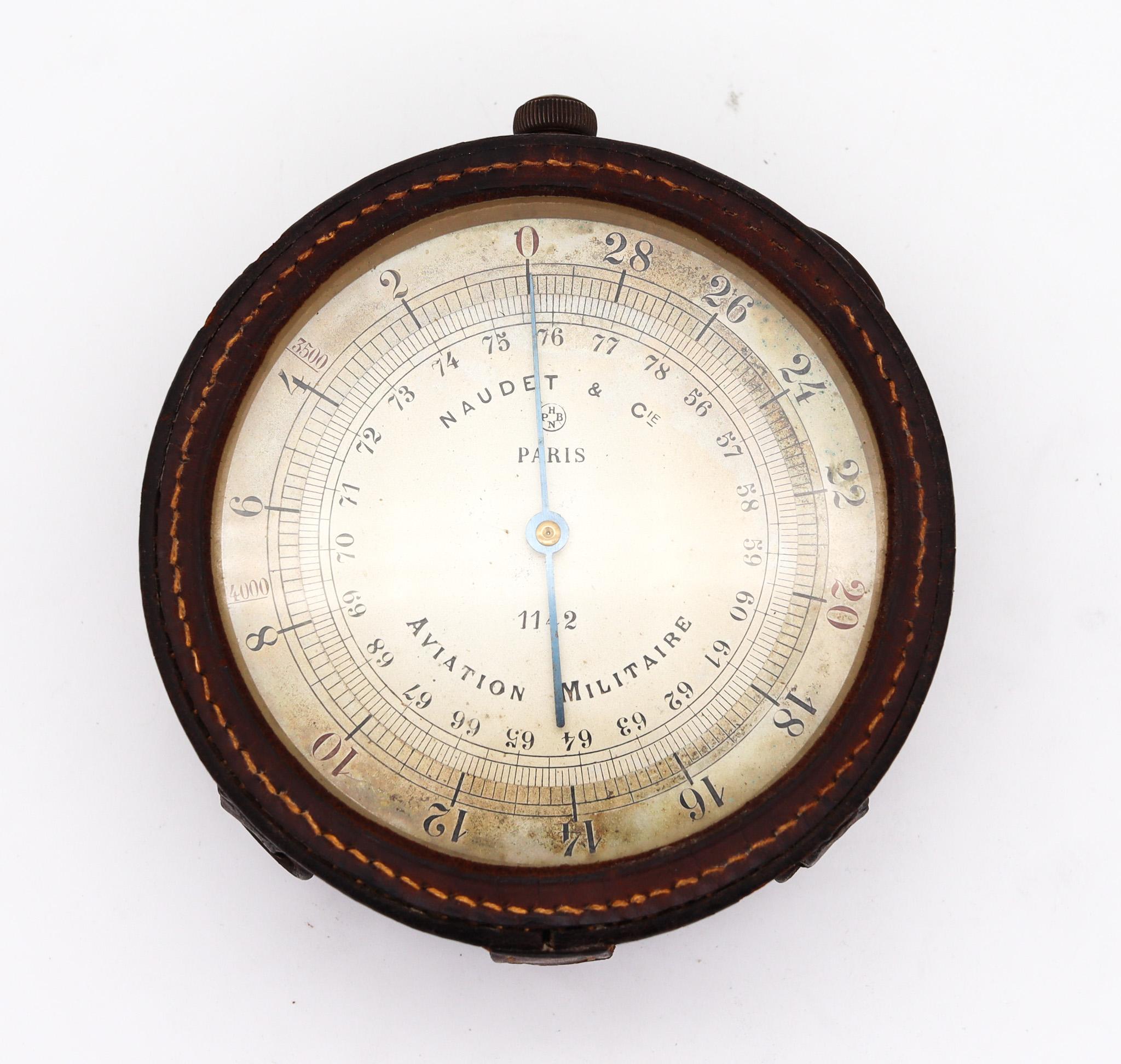 Naudet & Co. 1915-1916 Paris World War I French Aviation Altimeter Militaire In Excellent Condition For Sale In Miami, FL
