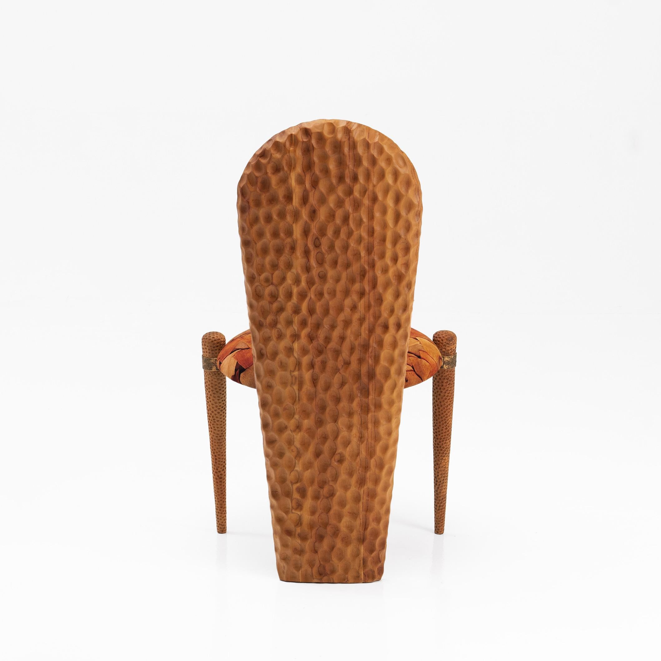 An ode to future nostalgia, the 'Naughty by Nature' chair explores notions of tradition and reinvention. In nature, shapes are formed and reformed with ever changing beauty, this piece pays tribute to this constant state of transformation. 

This