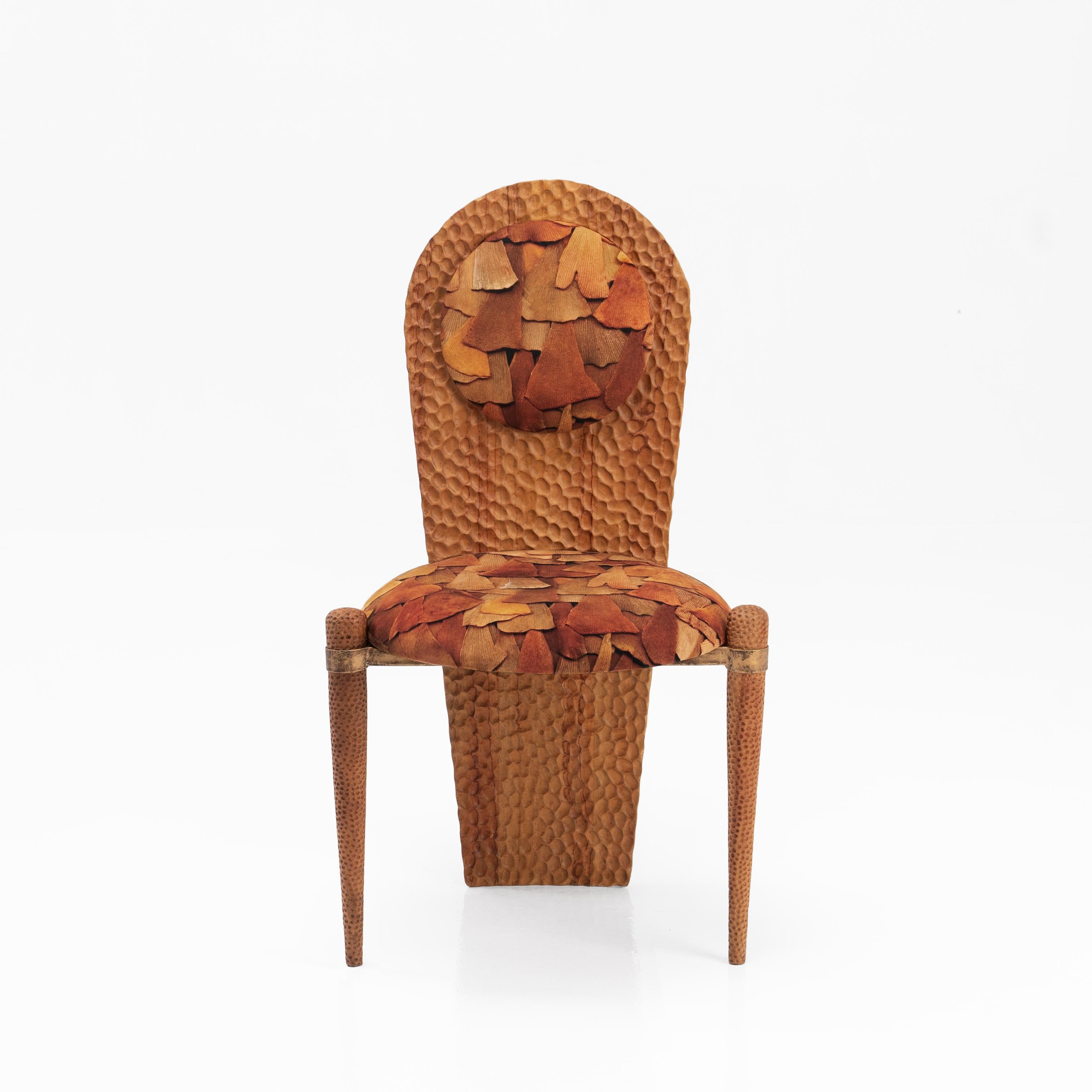 Contemporary Naughty By Nature • Hand-Carved Solid Wood & Bronze Chair by Odditi For Sale