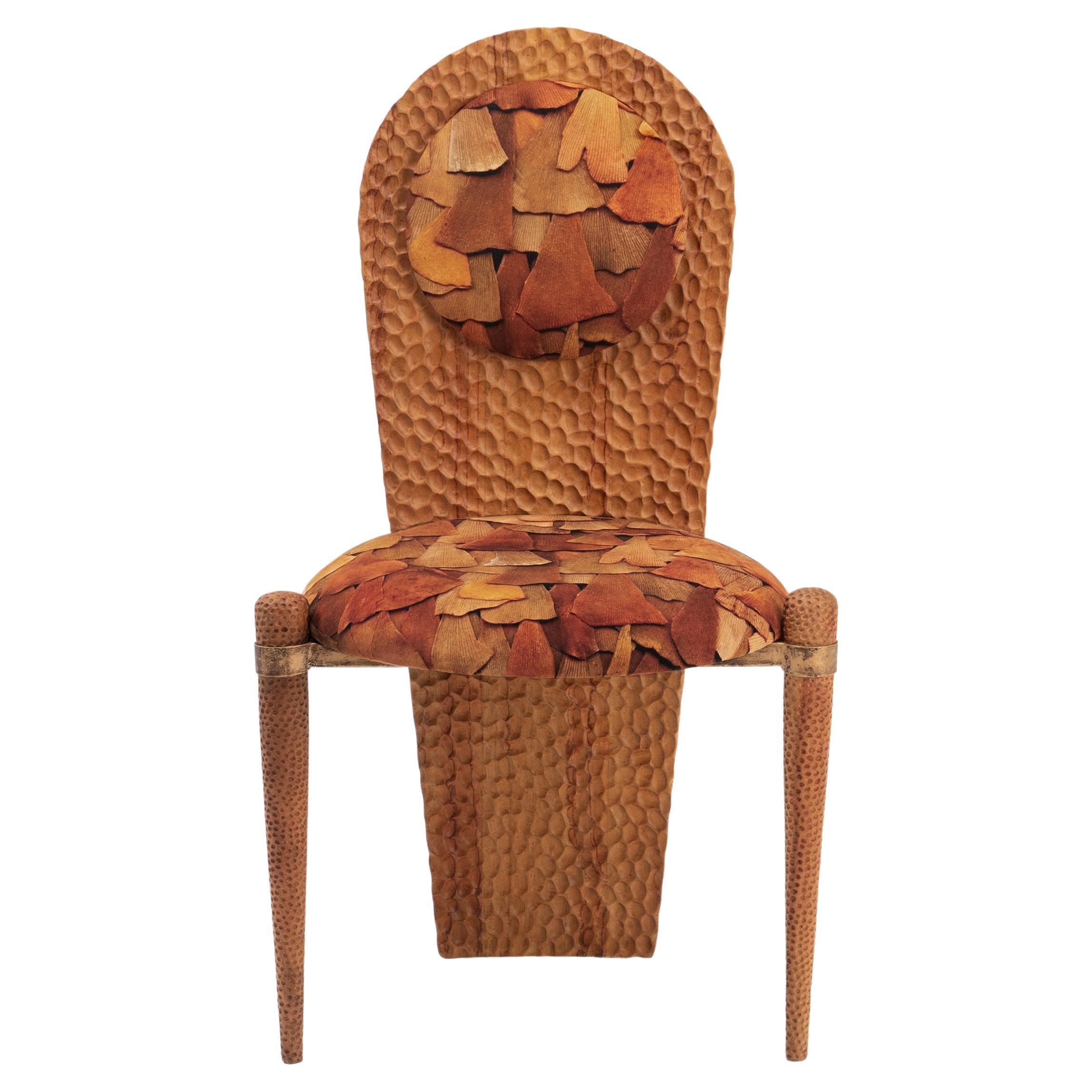 Naughty By Nature • Hand-Carved Solid Wood & Bronze Chair by Odditi For Sale