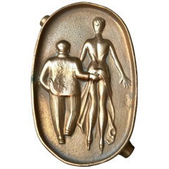 Naughty Risque Double Sided Bronze 'Ass'-tray, 1960s