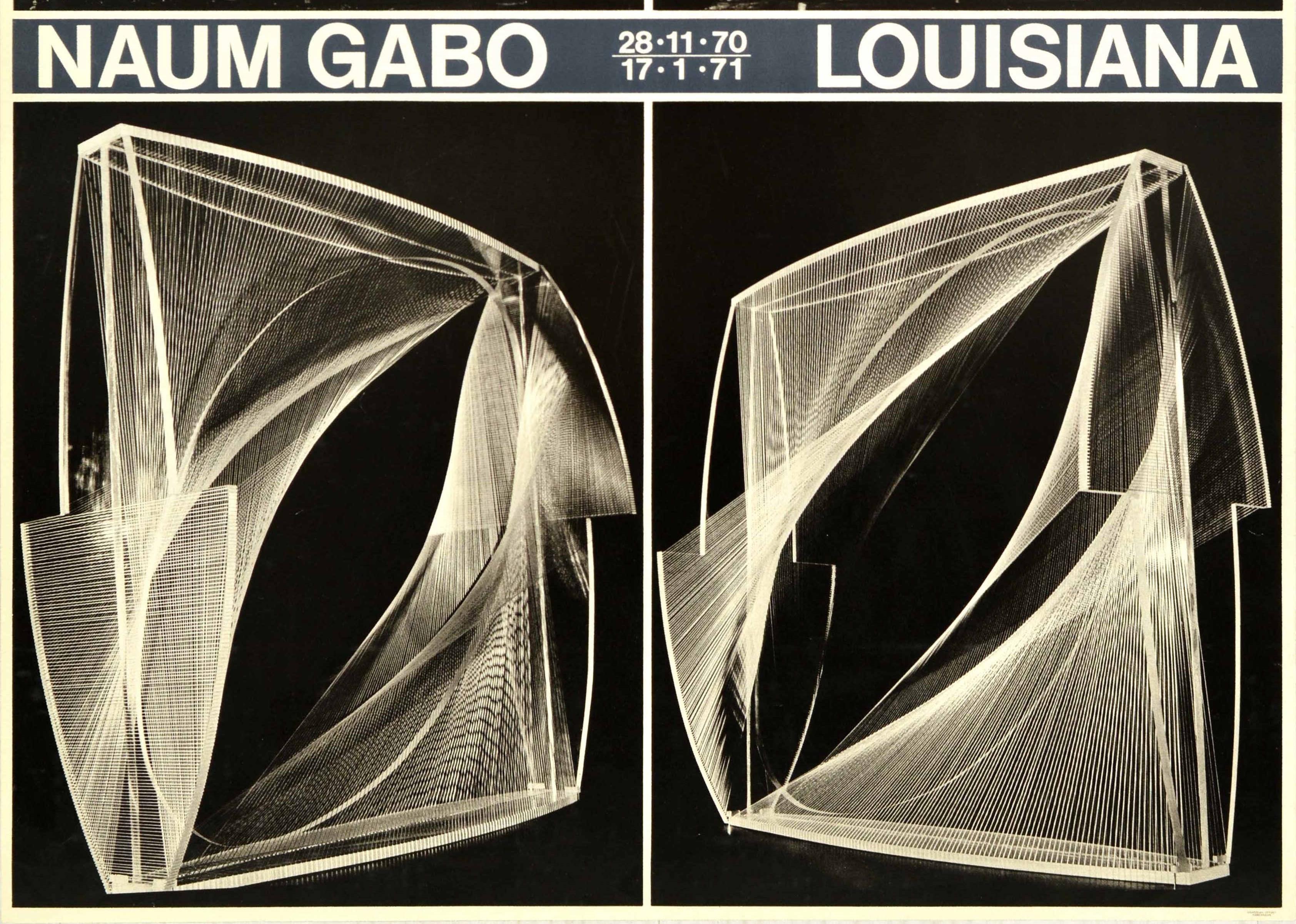 Original Vintage Exhibition Poster Naum Gabo Louisiana 1970 1971 Abstract Design For Sale 2