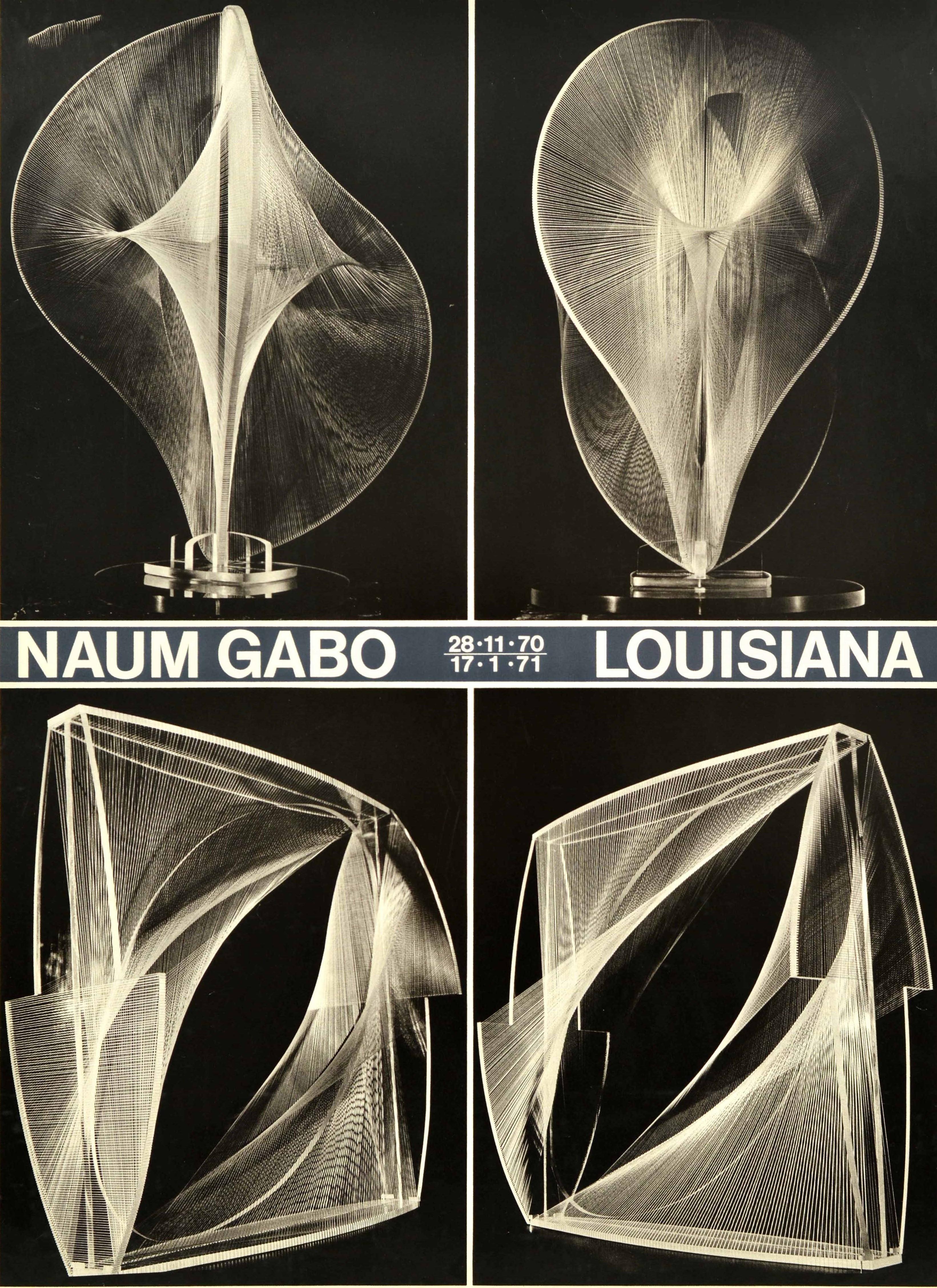 Original Vintage Exhibition Poster Naum Gabo Louisiana 1970 1971 Abstract Design For Sale 3