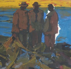 La felicidad de los pescadores. Cartón, témpera, 21x29 cm