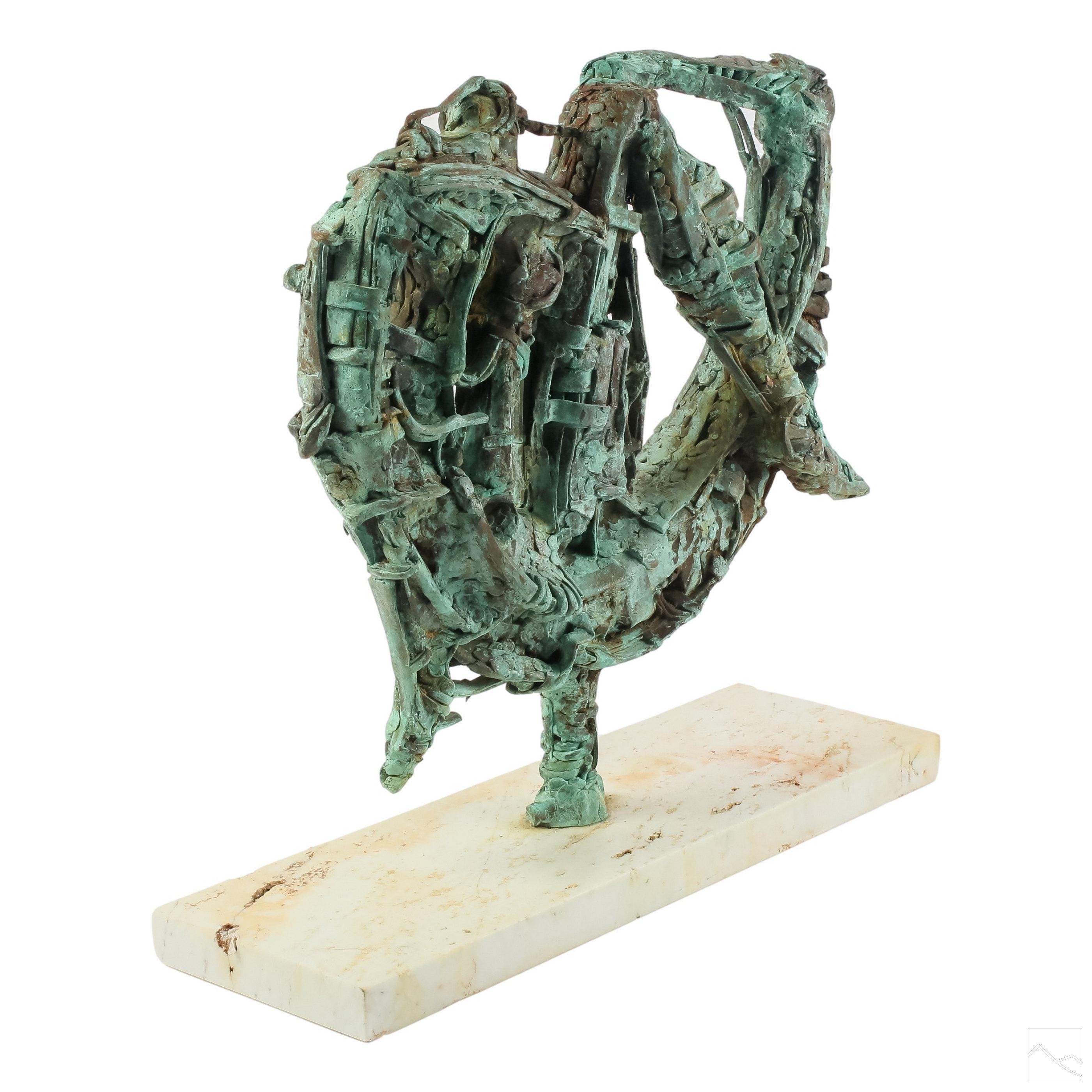 Scultura in bronzo astratta modernista argentina brutalista ebrea latino-americana - Sculpture di Naum Knop