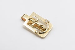 Nautical Anchor Gold and Diamond Yellow Gold Money Clip