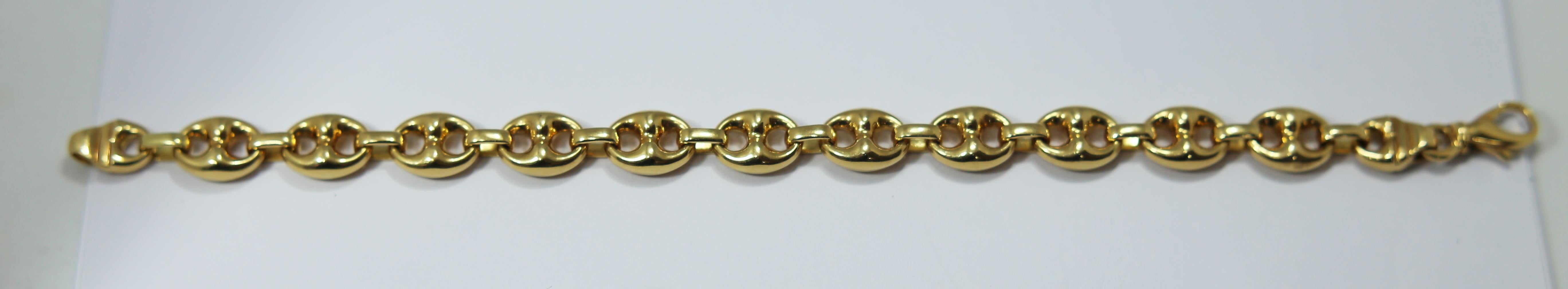 Nautical Anchor Link Bracelet 18 Karat Yellow Gold 1