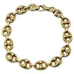 Bracelet à maillons ancre de marine en or jaune 18 carats