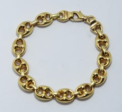 Nautical Anchor Link Bracelet 18 Karat Yellow Gold