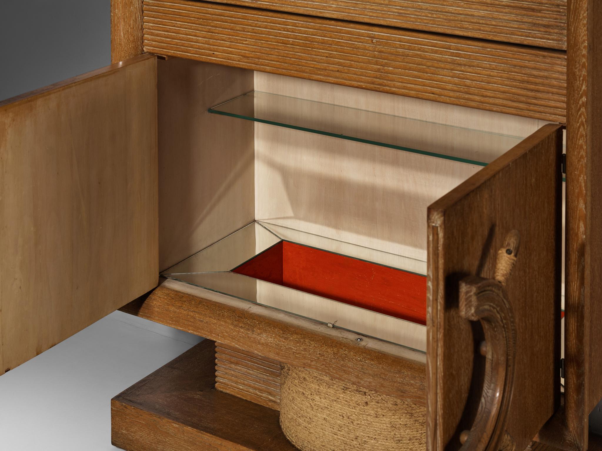 Mueble Bar Náutico de Roble al Estilo de Charles Dudouyt en venta 2