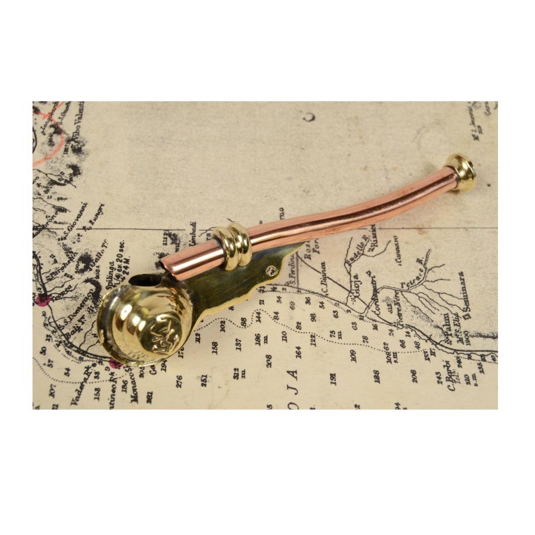 Nautical Boatswain Whistle of Brass and Copper Made in Uk in the Early