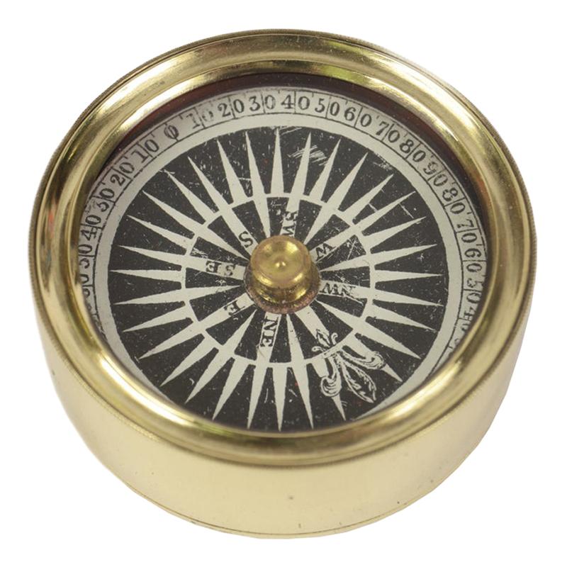 Nautical Brass Compass Made in the Mid-19th Century