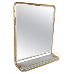 Vintage Nautical Brass Mirror from a Ship's Stateroom, circa 1960s