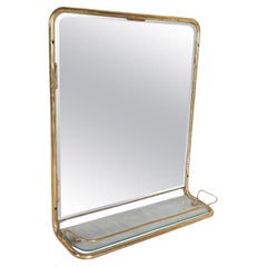 Nautical Brass Mirror from a Ship's Stateroom, circa 1960s