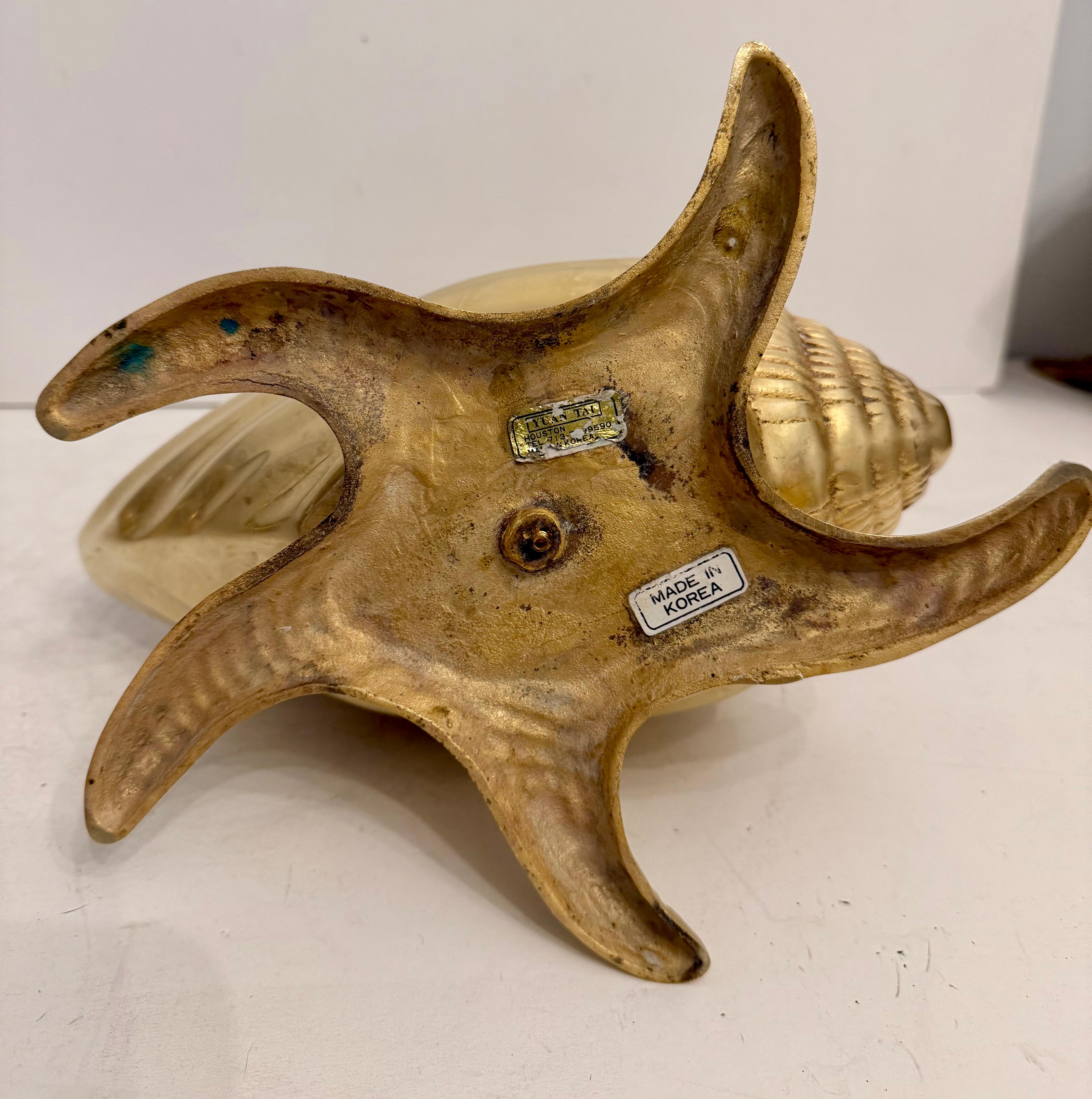 Nautical Brass Sea Shell on Starfish Base Planter en vente 3