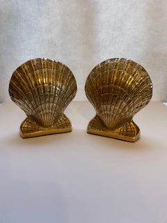 Nautical Brass Seashell Bookends