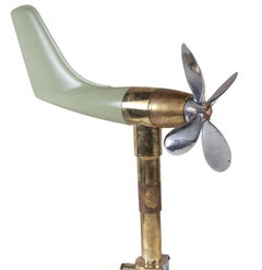 Nautical Brass Ship's Anemometer and Aerovane Wind Instrument, circa 1970s