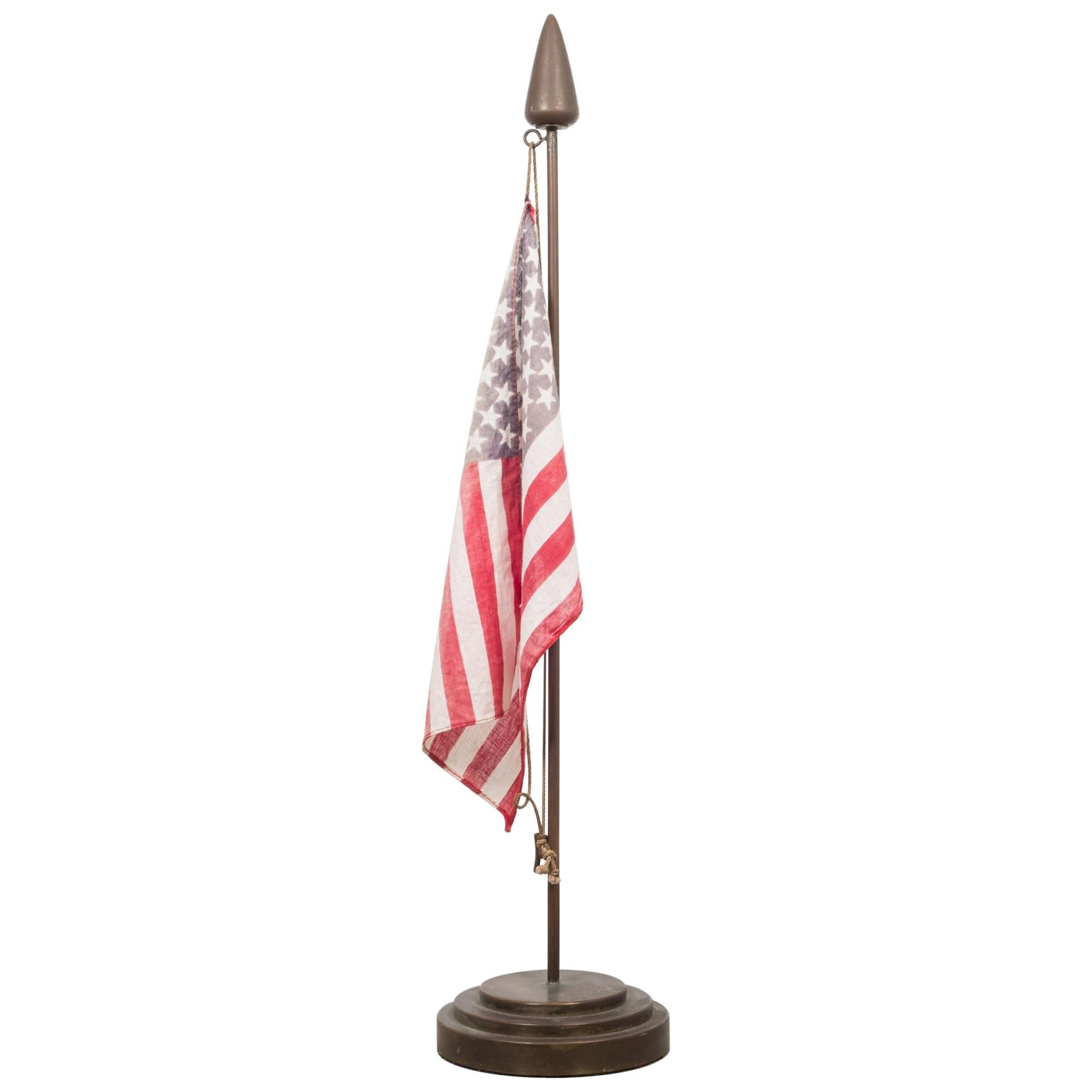 Nautical Bronze Desk Flag, circa 1940