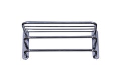 Nautical Chrome Shelf w/ Two Hanging Rods from a Decommissioned Ship's Bunkroom