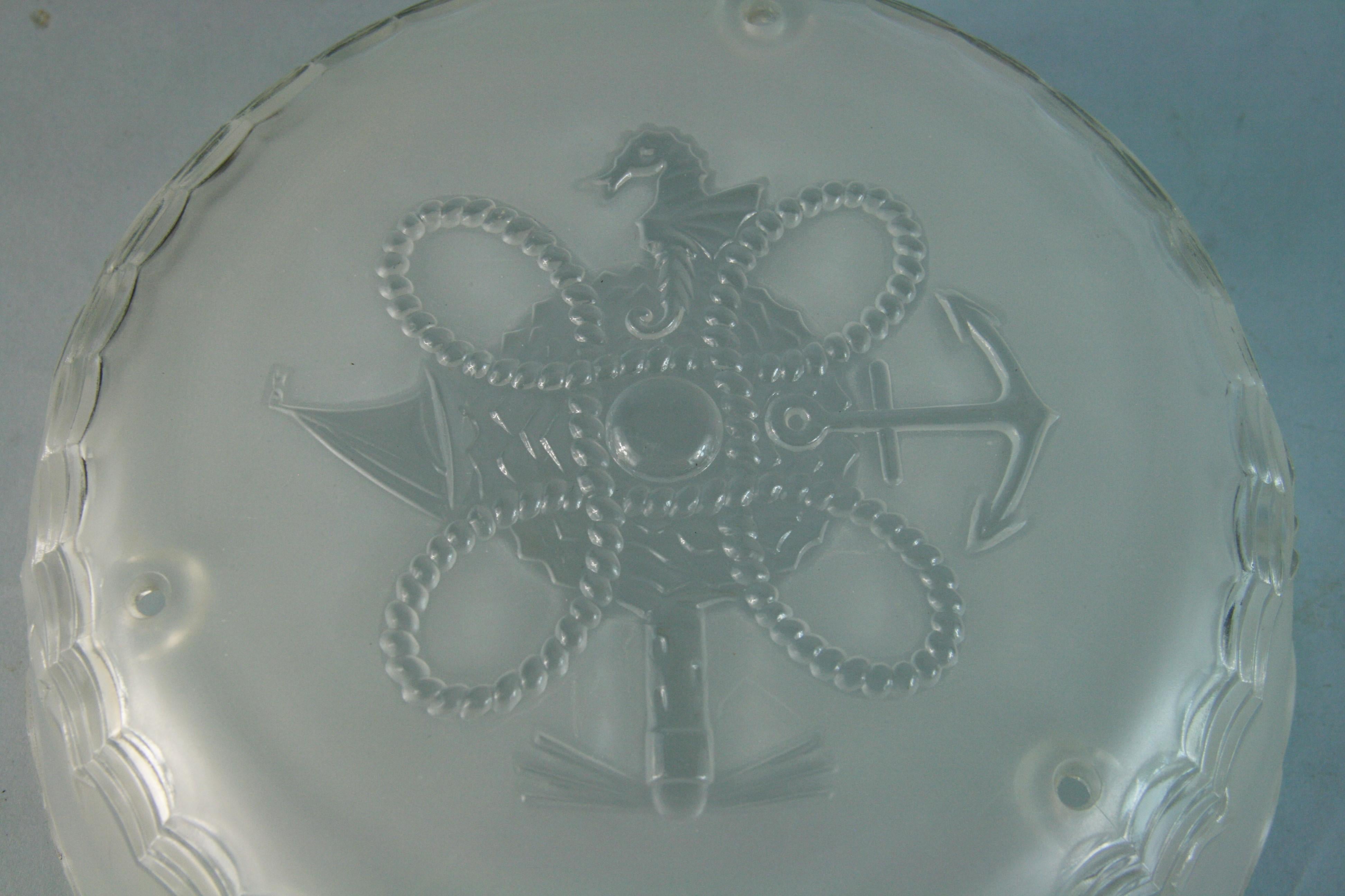Art Glass Nautical Clear Glass Flushmount For Sale