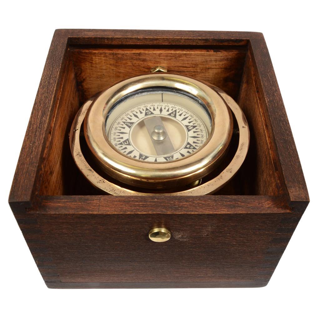 Details about    Antique Nautical Pocket Compass Maritime With Wooden Box 