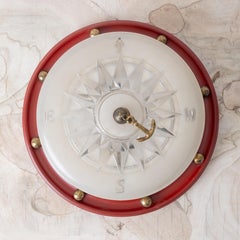 Nautical Compass Rose Ceiling Light, 1950s