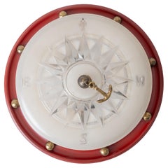 Nautical Compass Rose Ceiling Light, 1950s