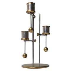 Nautical Danish Counterweight Candlestick in Brass and Steel