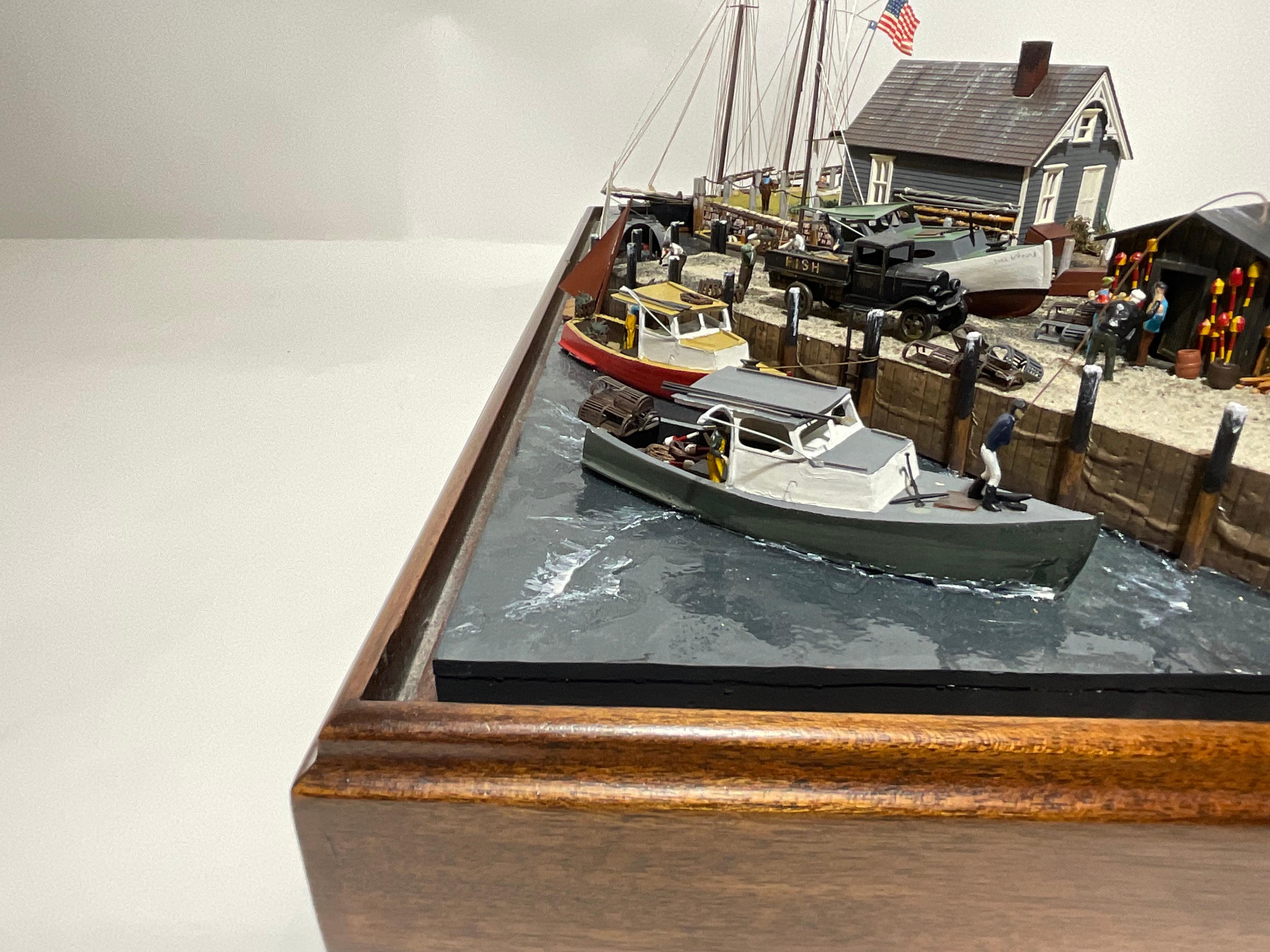Nautical diorama of CARLYLE COVE in Maine For Sale 10