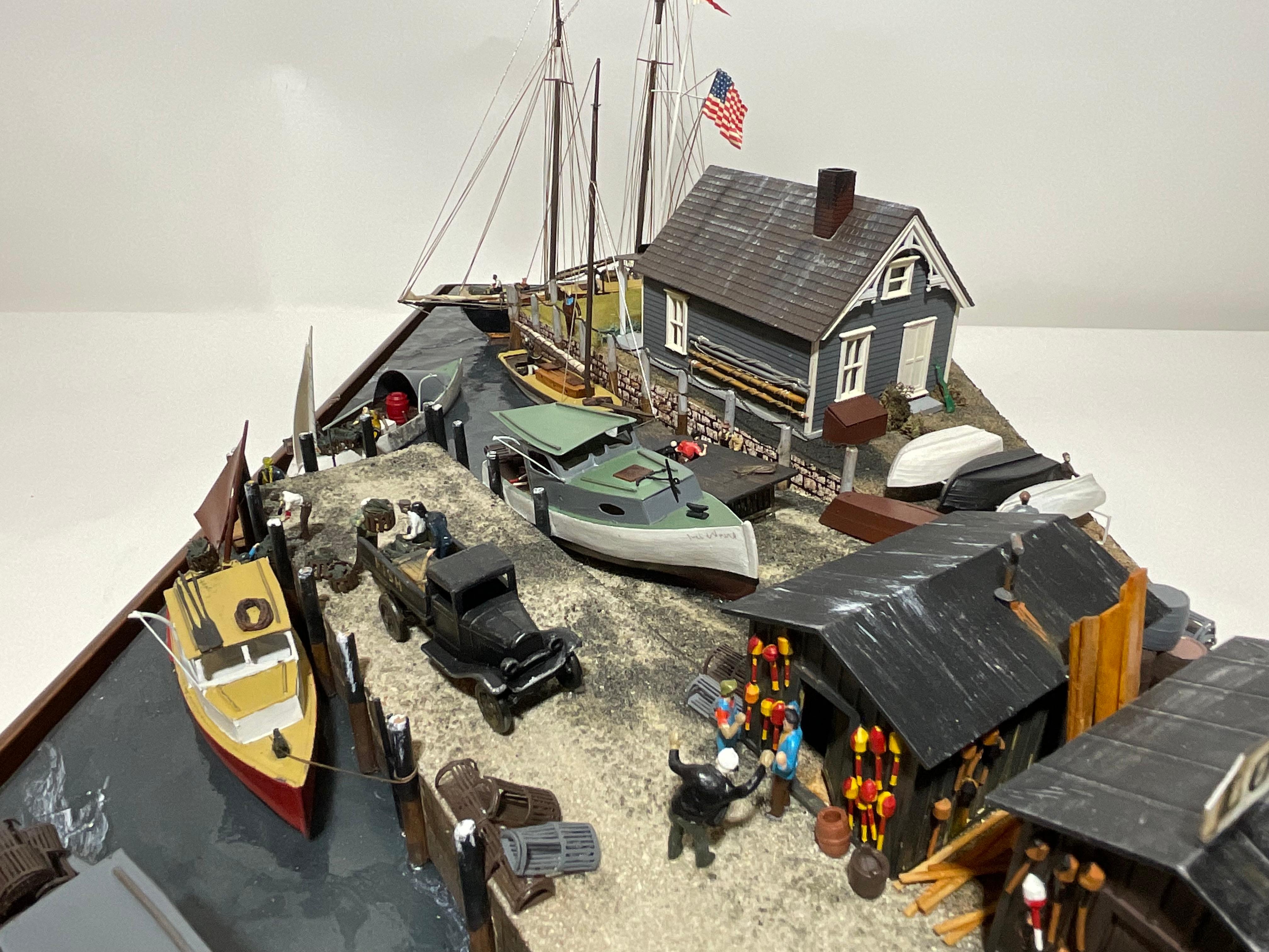 Nautical diorama of CARLYLE COVE in Maine For Sale 13