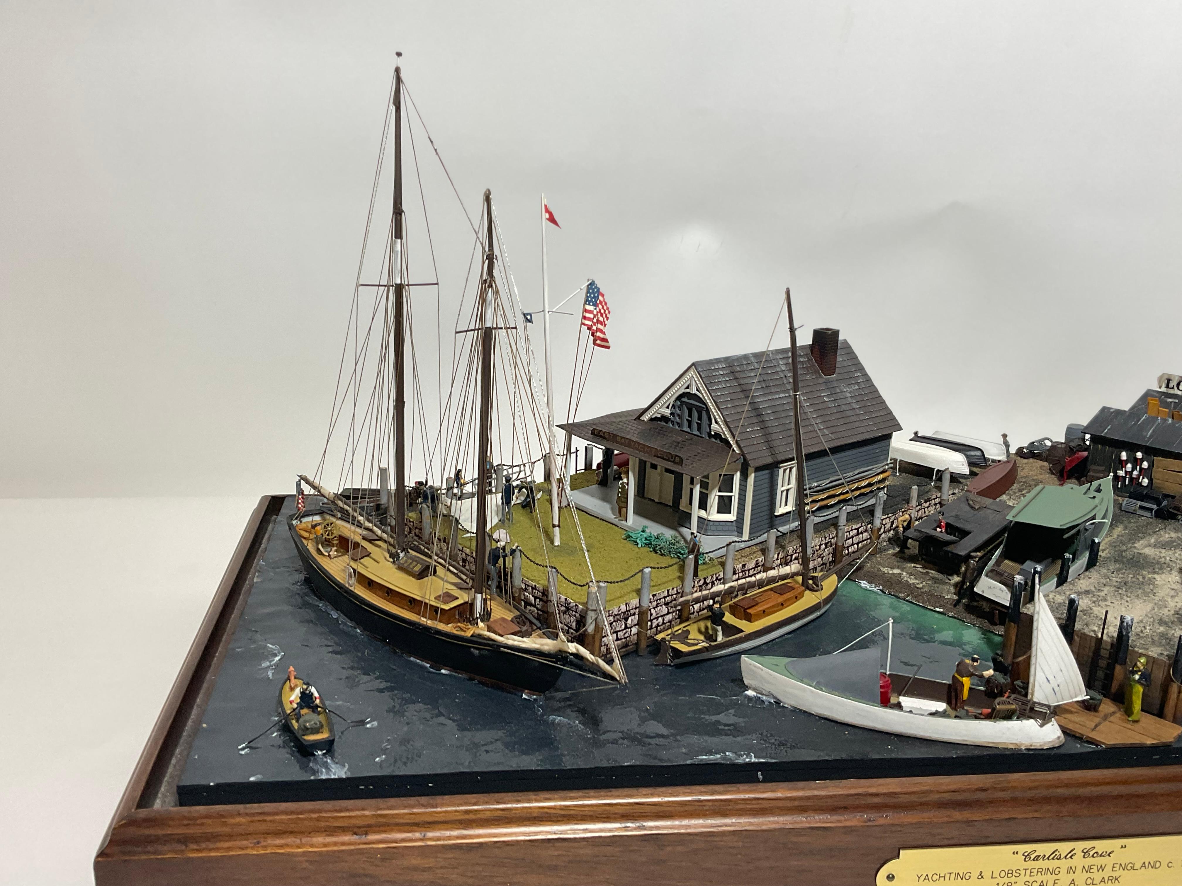 Contemporary Nautical diorama of CARLYLE COVE in Maine For Sale