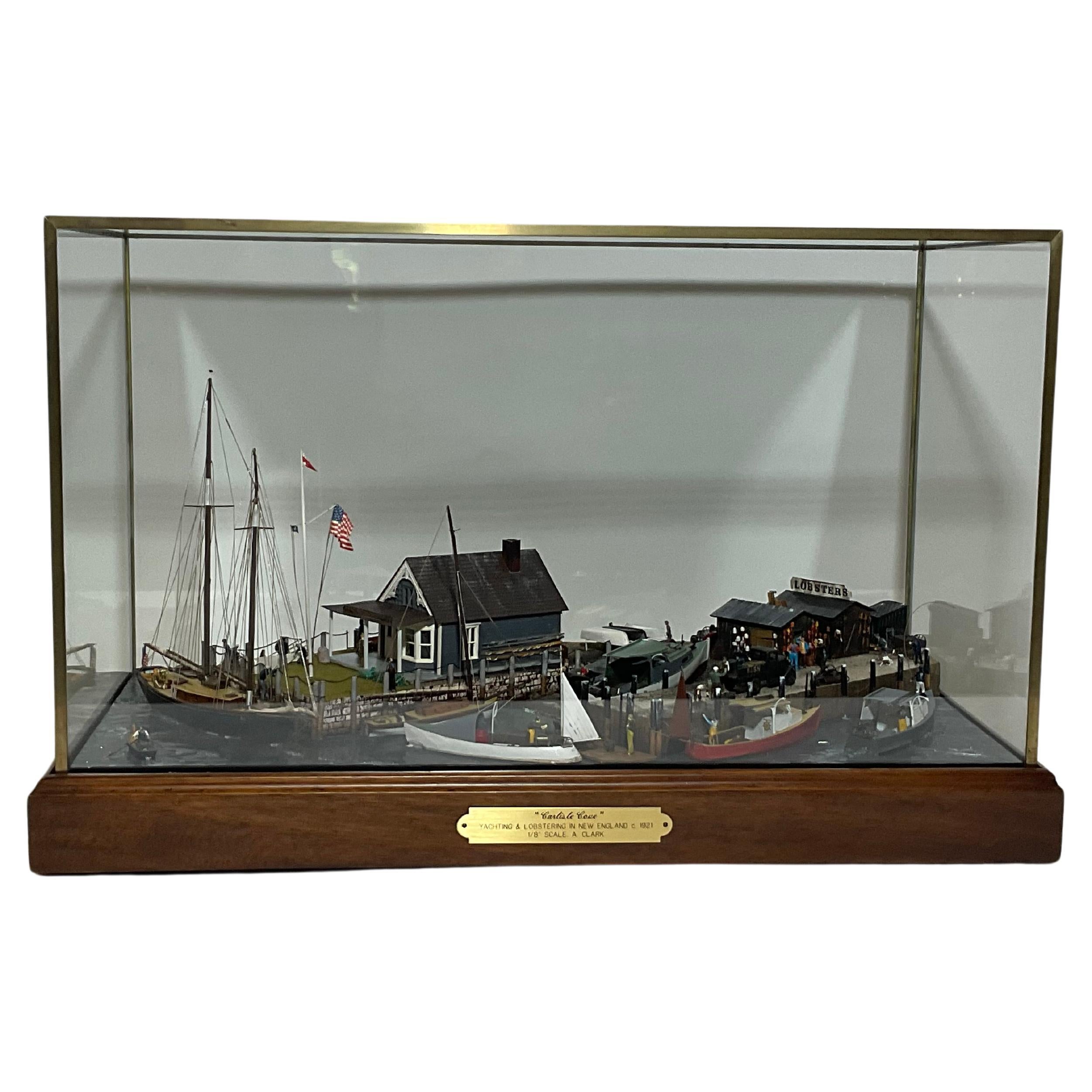 Nautical diorama of CARLYLE COVE in Maine For Sale