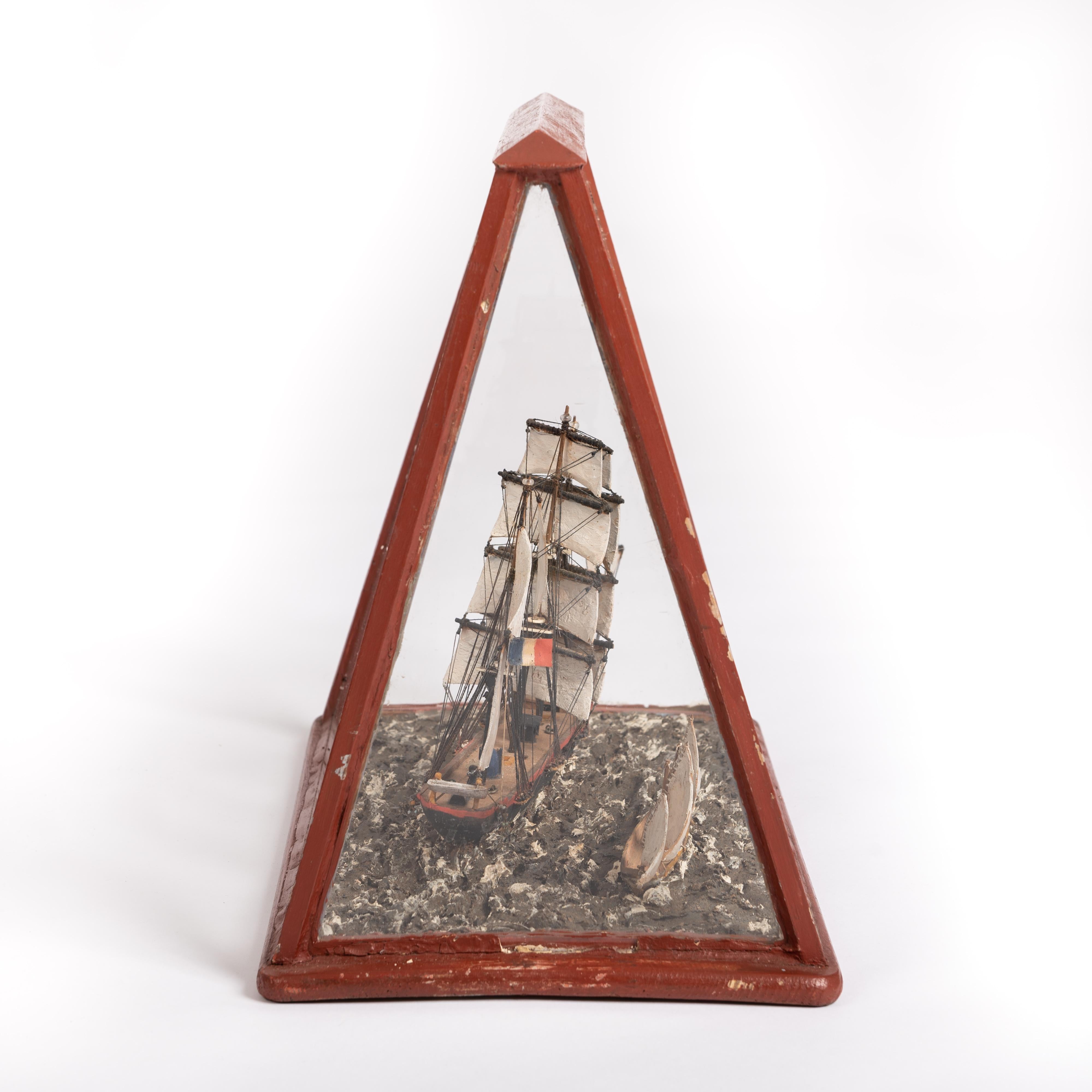 French Nautical Display in Showcase France Beginning 20th Century For Sale
