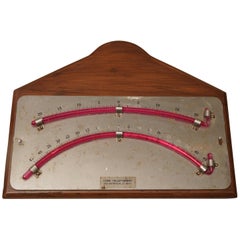 Nautical Double Gauge Bubble Clinometer on Teak Back Plate by Conn. Valley Ind.