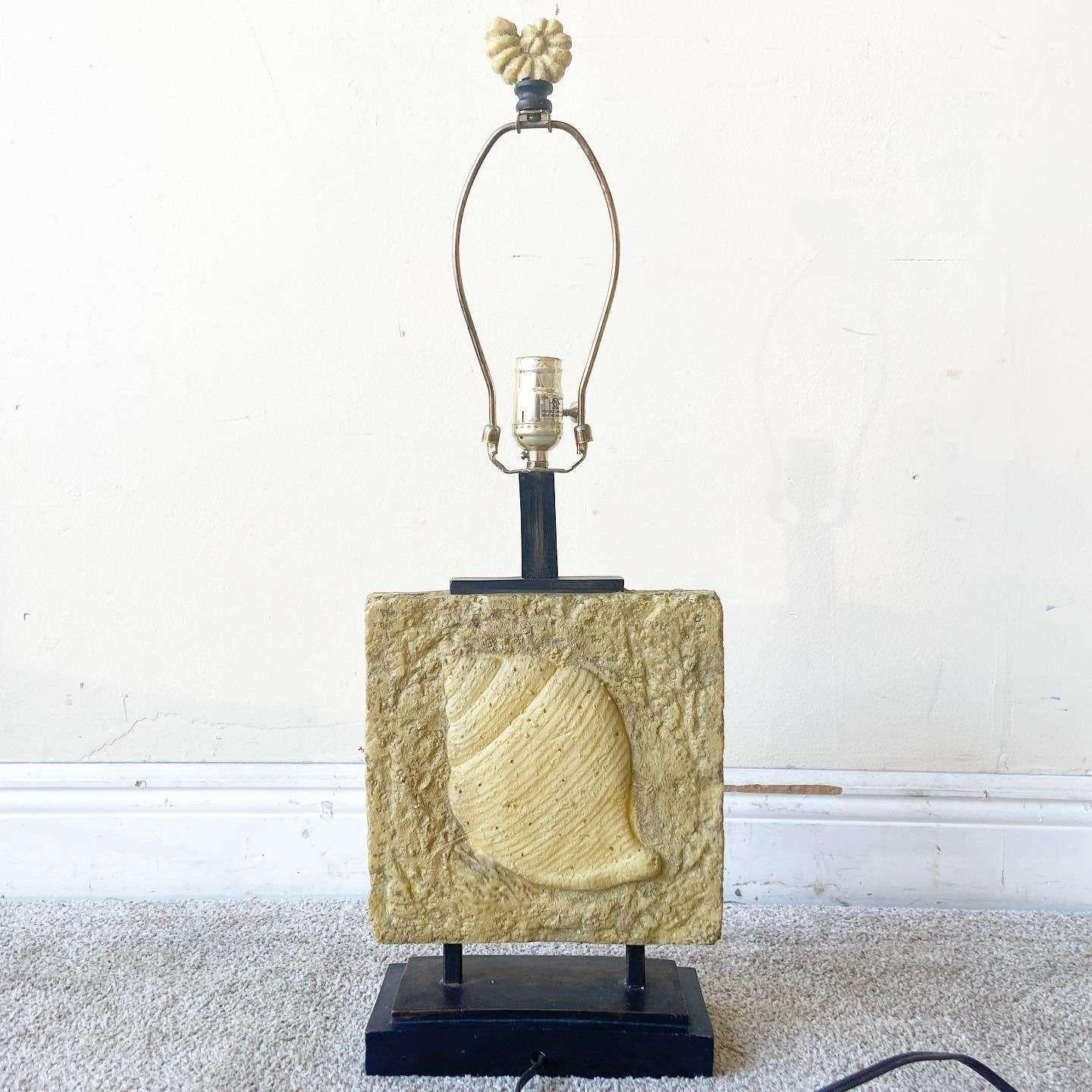 Nautical Faux Limestone Table Lamps - a Pair For Sale 1