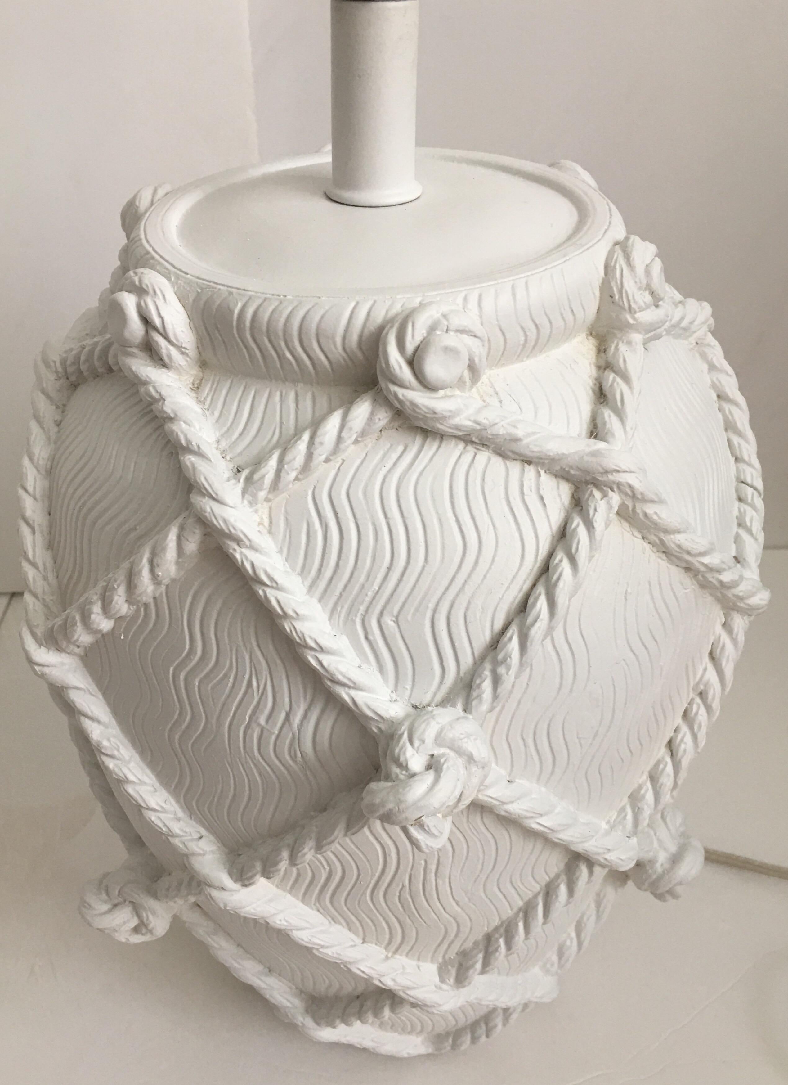 Ceramic Nautical Faux Rope Ginger Jar Plaster Table Lamps