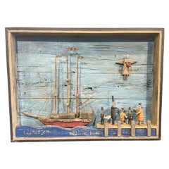 Nautical Folk Art Diorama 'Heartfelt Goodbye' by Steve Hazlett