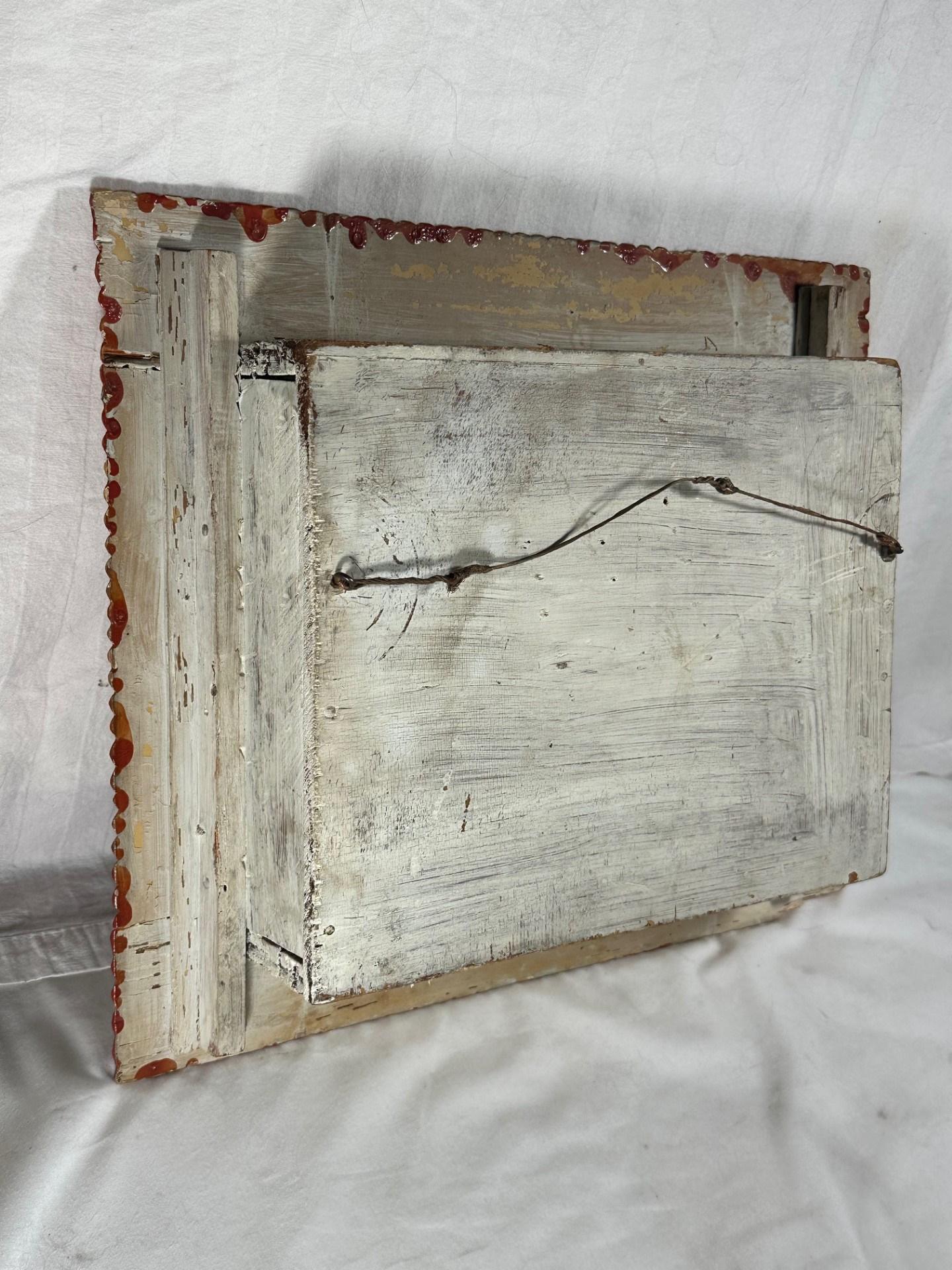 Nautical Folk Art Ship Diorama in Tramp Art Frame For Sale 5