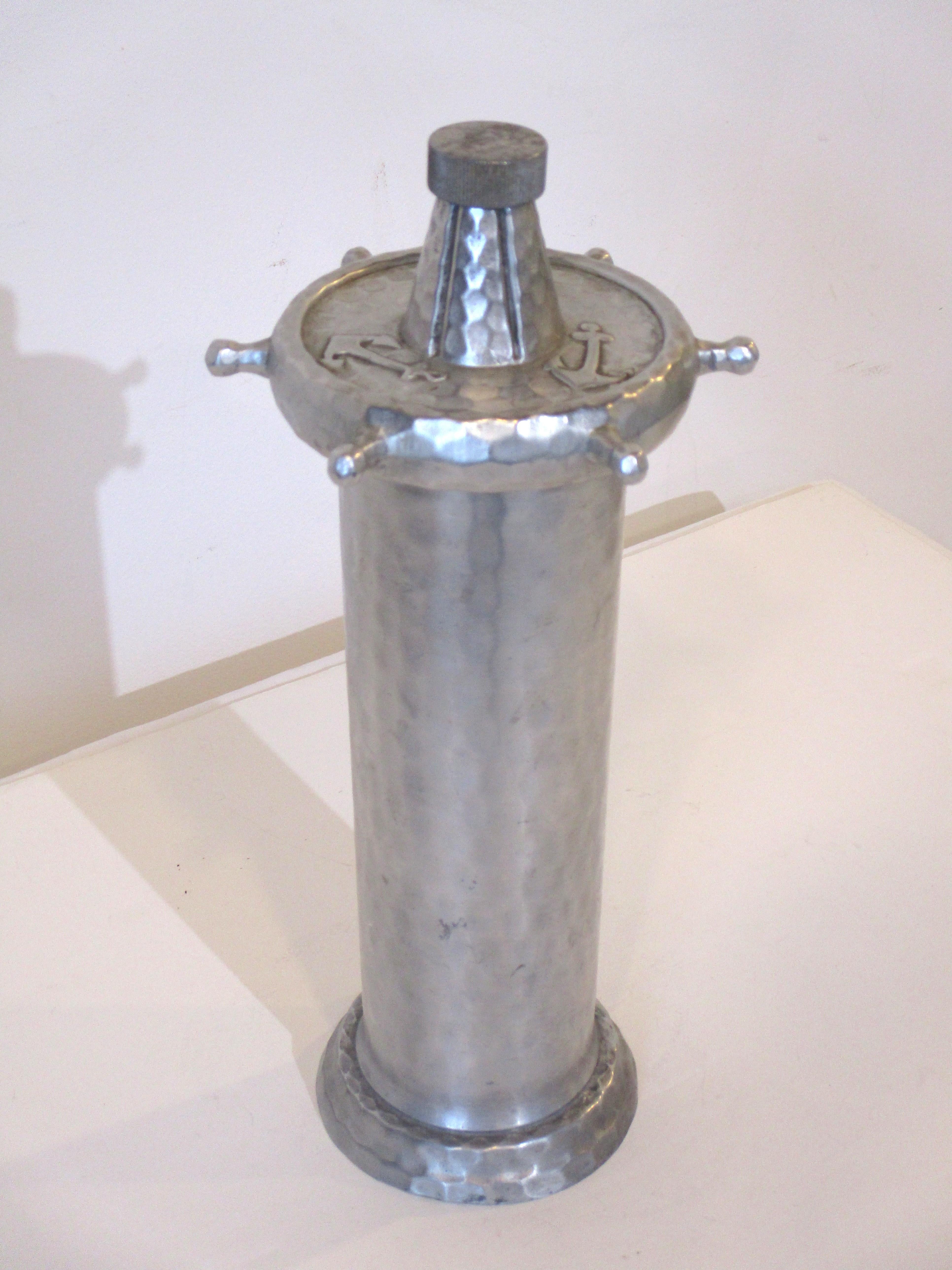 Nautical Hammered Aluminum Cocktail Shaker by Everlast 3