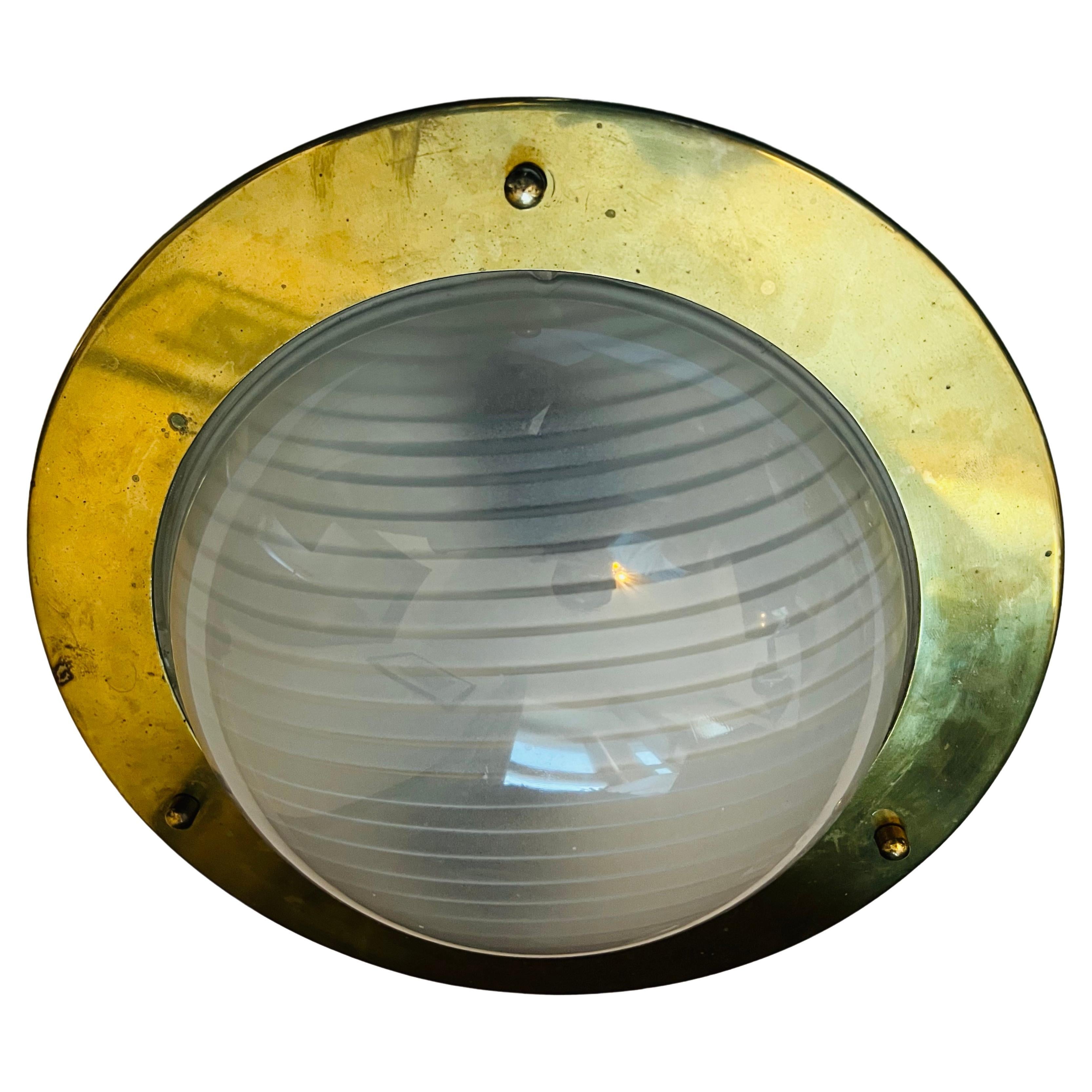 Nautical Italian Mid-Century 1960s Flush Ceiling Lamp For Sale