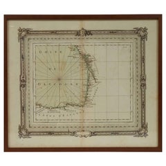 1763 Nautical Portolano Chart  of Guascogna Bay  from Le Petit Neptune François