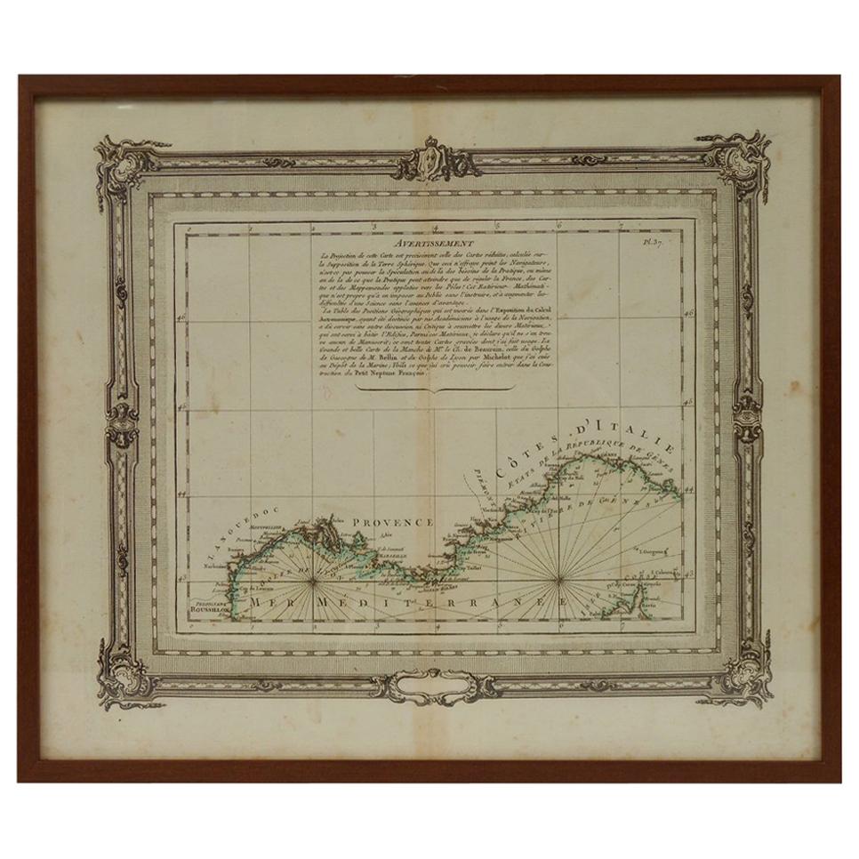 Nautical Map of the Mediterranean Sea from  Le petit Neptune françois, 1763