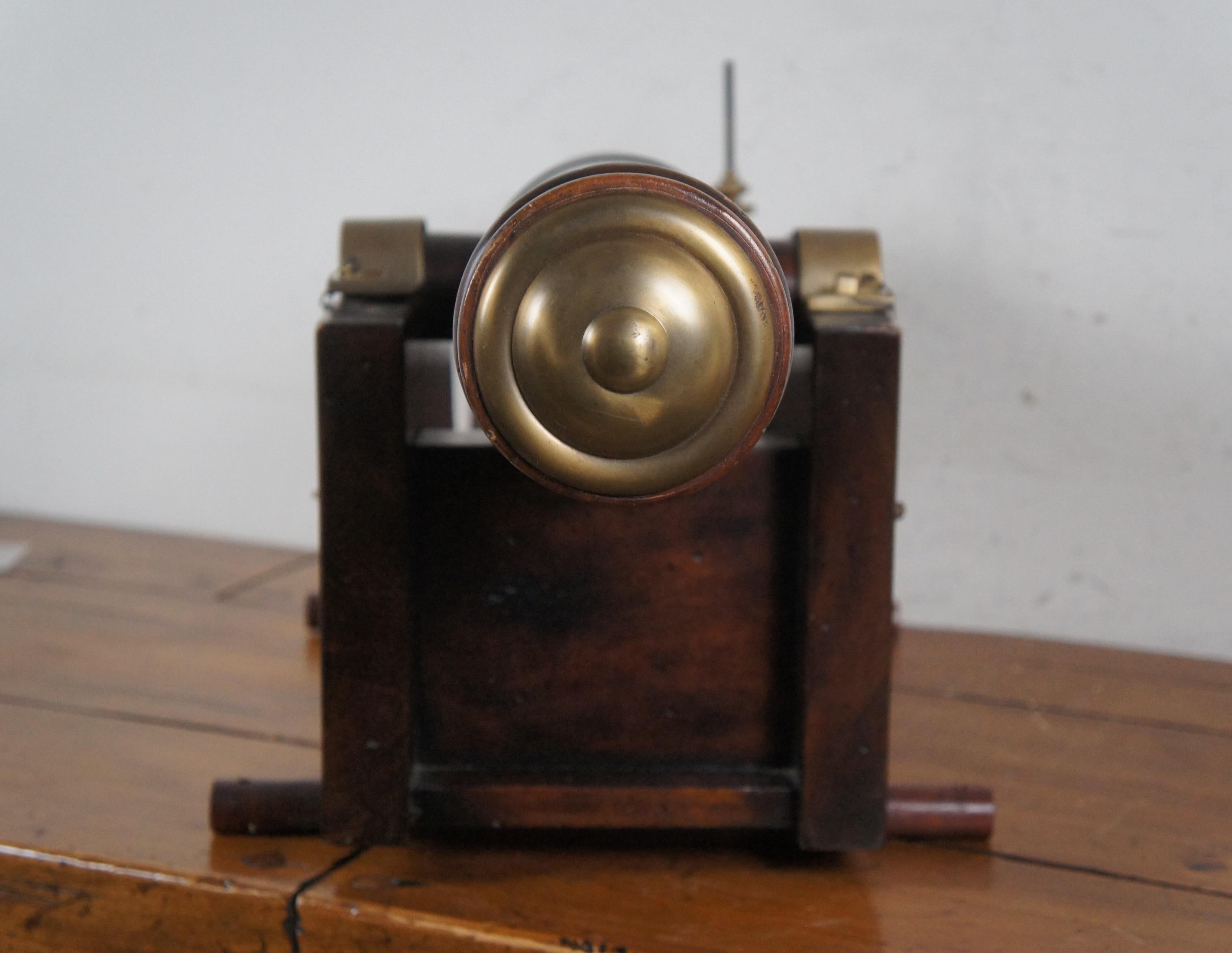 Carved Mahogany & Brass Nautical Maritime Naval Saluting Cannon Model 30