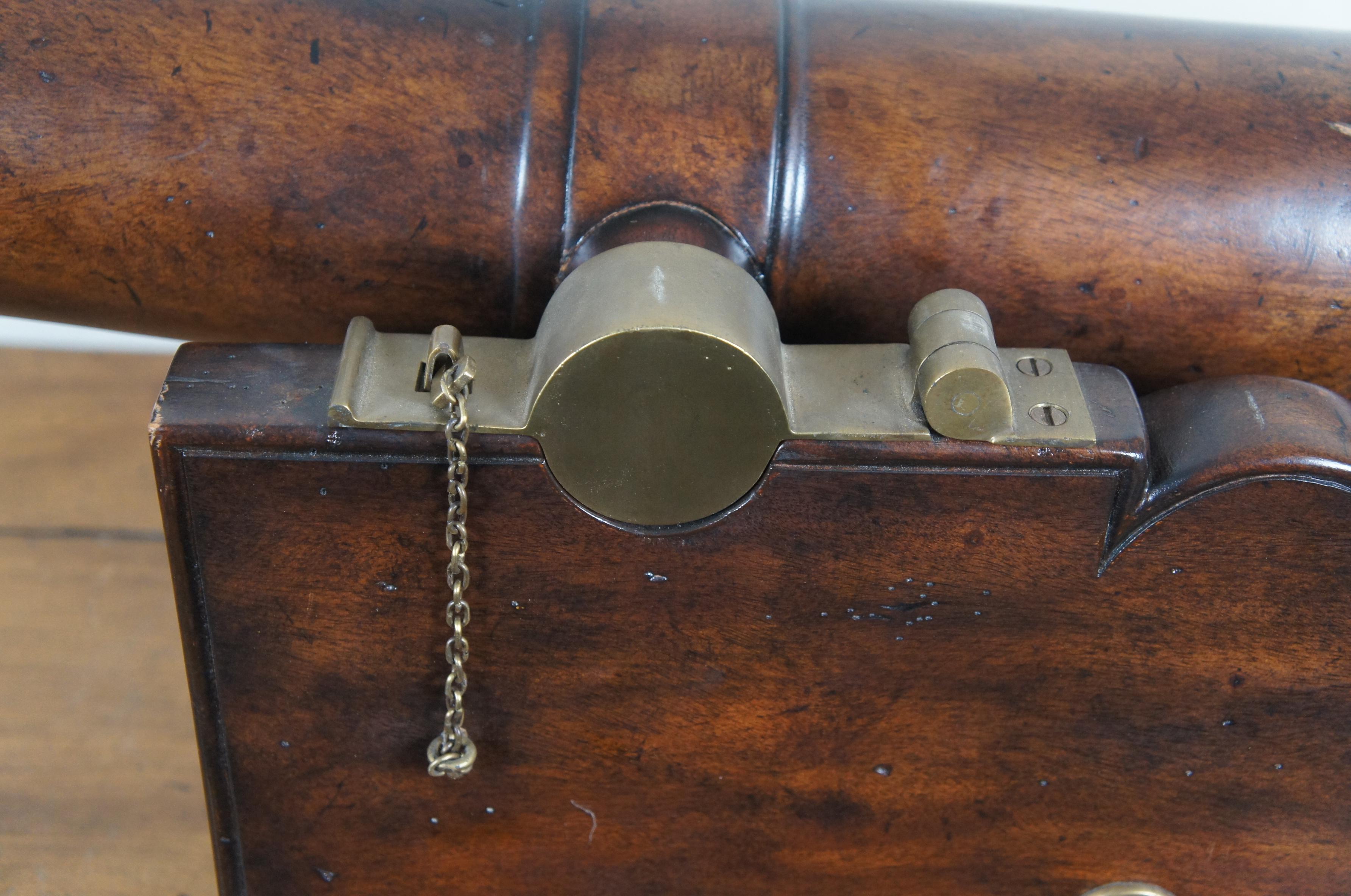 Carved Mahogany & Brass Nautical Maritime Naval Saluting Cannon Model 30