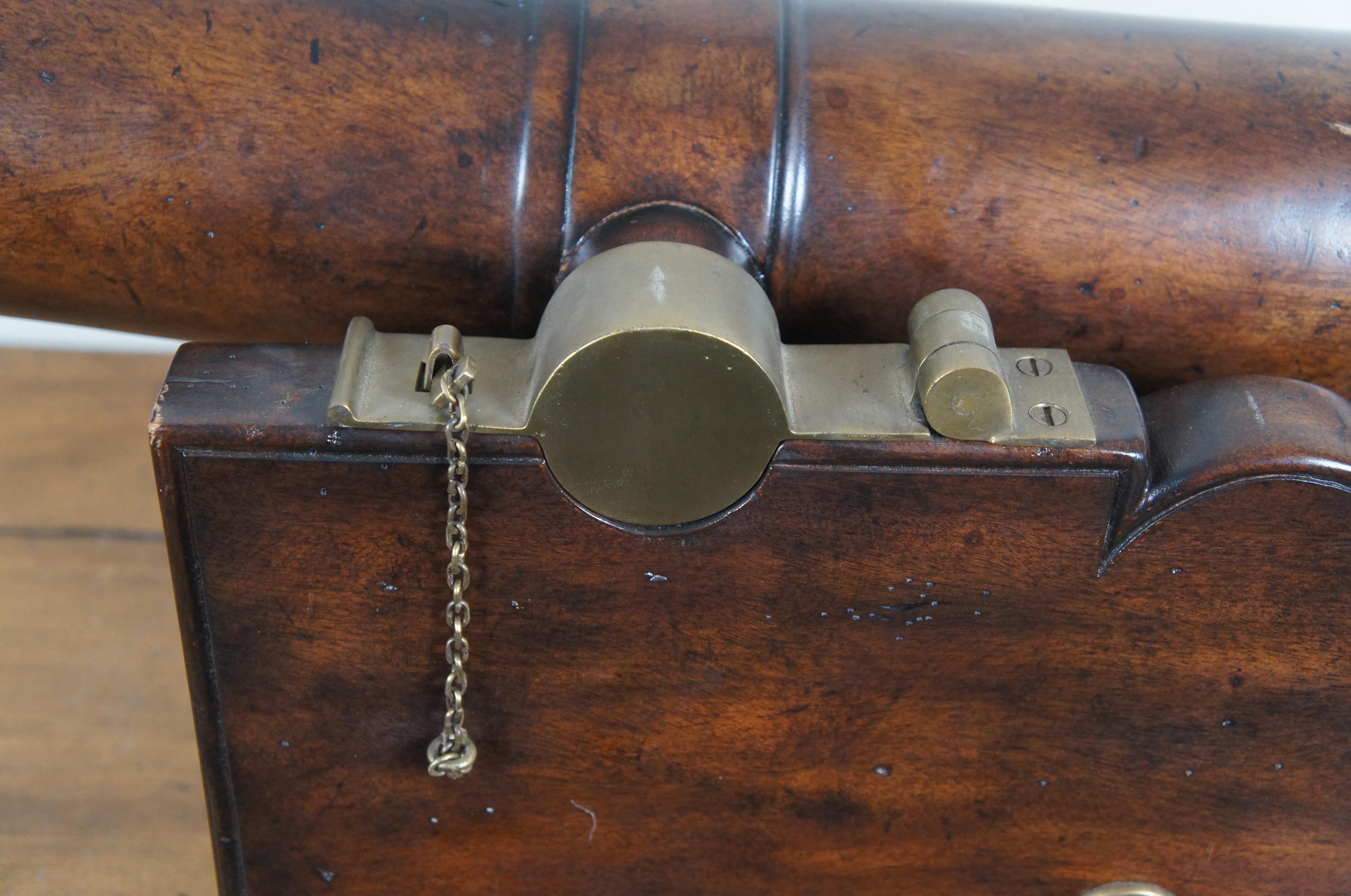 Nautical Maritime Carved Mahogany & Brass Naval Saluting Cannon Model 30