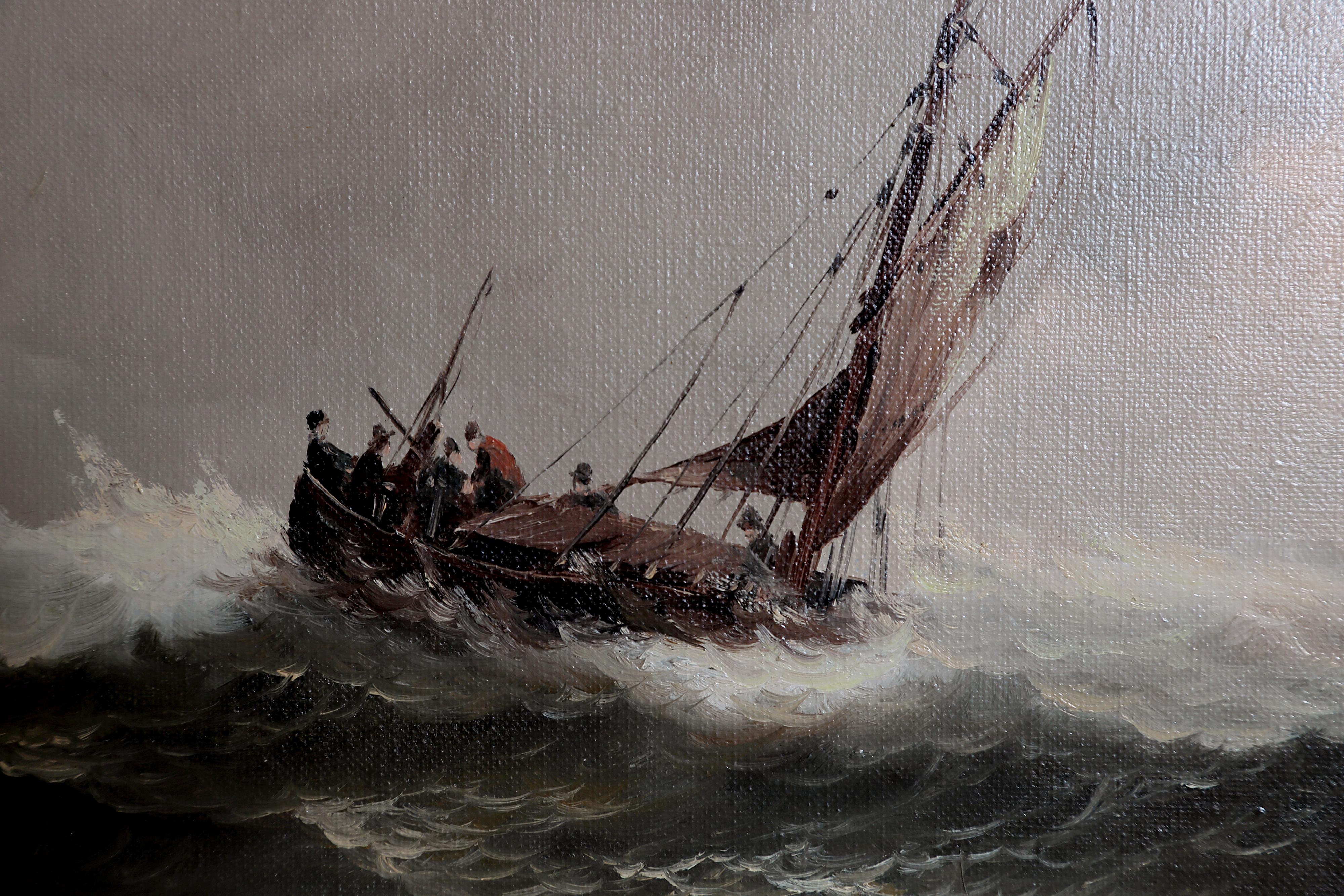 Carved Nautical / Maritime Painting by Jan Hendrik Jacob Jasper (1937-2018)
