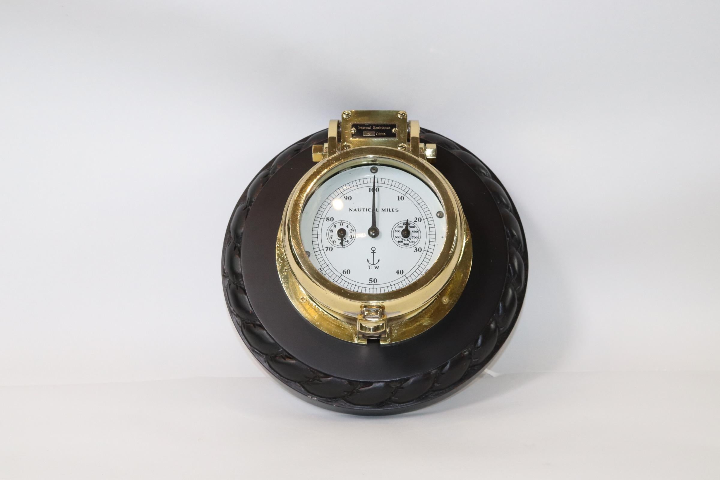Mid-20th Century Nautical Miles Gauge on Board For Sale