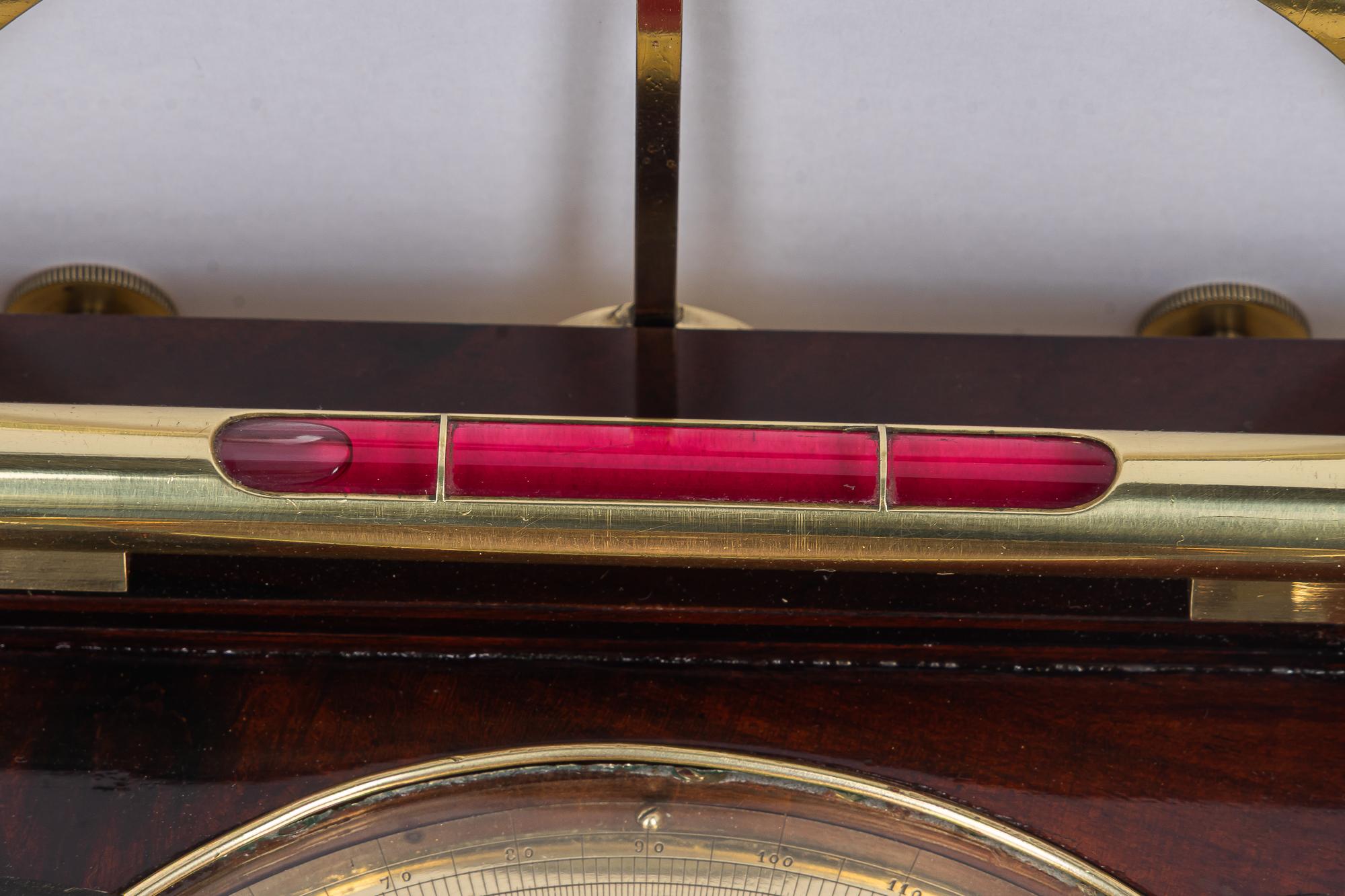 Nautical object with copper compas and level indicator around 1950s For Sale 3