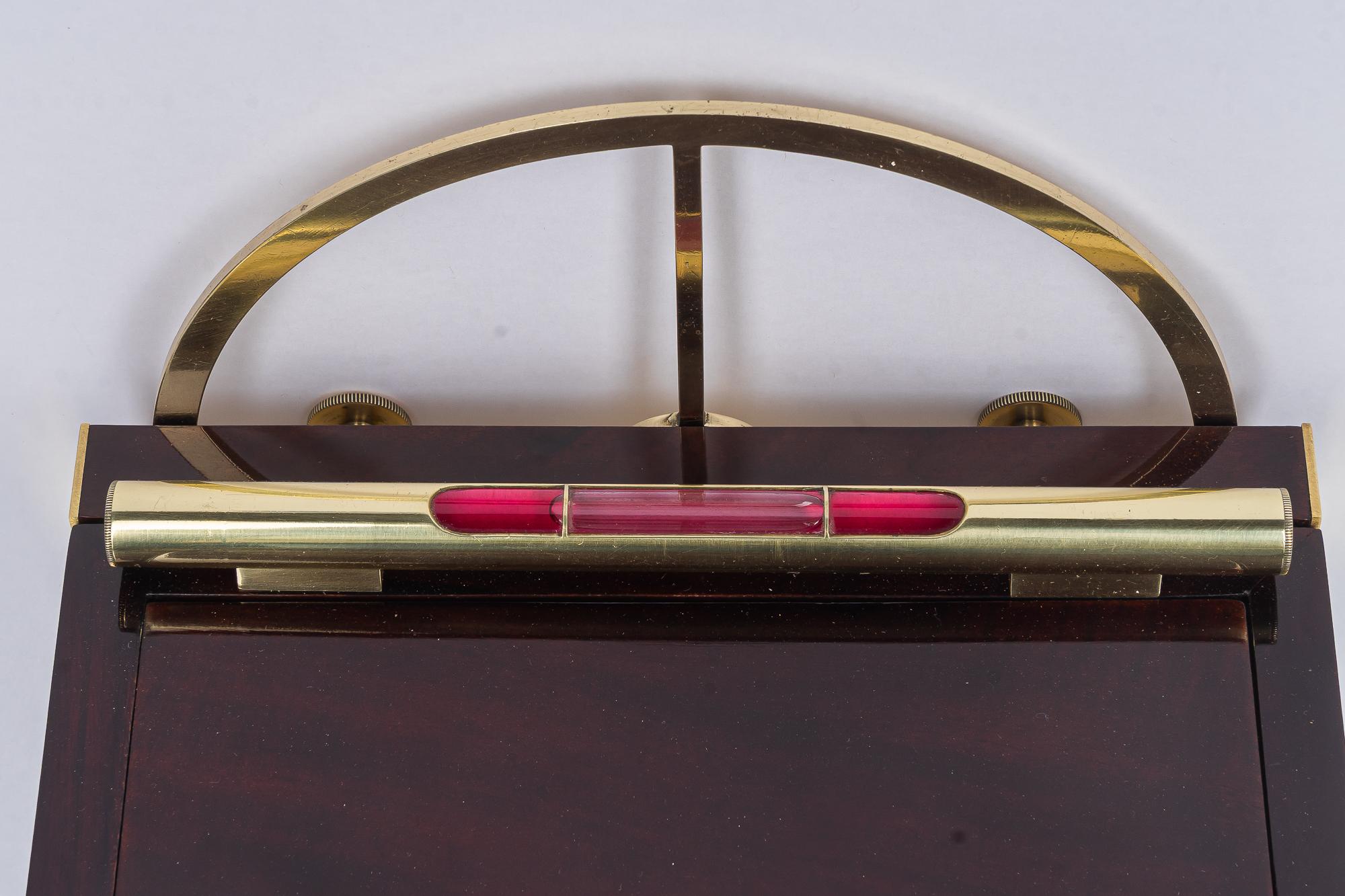 Austrian Nautical object with copper compas and level indicator around 1950s For Sale